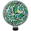 Northlight Mosaic Iridescent Leaves Outdoor Garden Gazing Ball - 10" - White and Green - 3 of 4