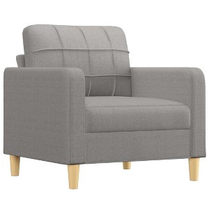 vidaXL Sofa Chair - Light Gray 1-Seater Fabric Lounge with Sturdy Plywood and Metal Frame for Home and Office Use - 1 of 4