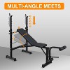 Angel Sar Weight Bench, Olympic Bench Press Set, Foldable Adjustable Workout Bench Press Set with Leg Developer - 4 of 4