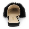 Allegra K Women's Pointed Closed Toe Faux Fur Slip-on Flat Slide Mules - 4 of 4