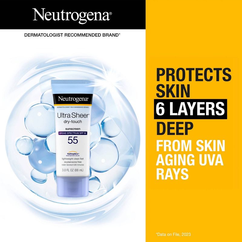Neutrogena Ultra Sheer Dry Touch Sunscreen Lotion, SPF 55, 3oz, 4 of 16
