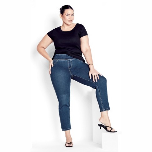 Avenue  Women's Plus Size Butter Denim Skinny Jean Black - Tall