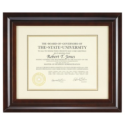 8.5" x 11" Document Frame Walnut - Pinnacle Frame