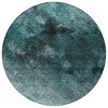Teal Blue Aqua And Gray Abstract Washable Indoor Outdoor Area Rug - 4 of 4