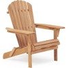 YUHAO 2PCS Folding Adirondack Lounge Patio Chairs Weather Resistant for Garden Patio Backyard Deck Poolside，Solid Cedar Wood，Light Brown - 3 of 4