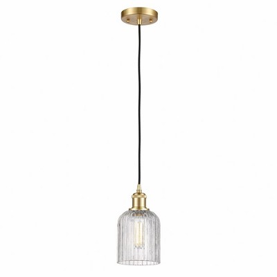 Bridal Veil - 1 Light Cord Hung Mini Pendant In Art Deco Style-9 Inches Tall and 5 Inches Wide