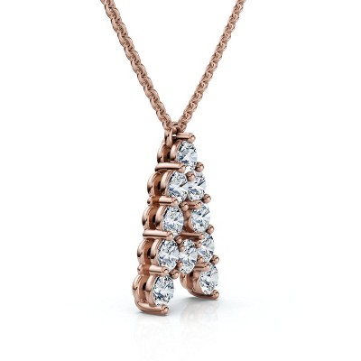 Pompeii3 1Ct Diamond Initial "A" Pendant 14k Gold 18" Necklace Lab Created 5/8" Tall