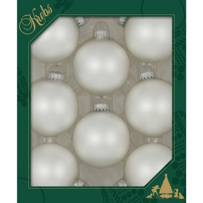 Christmas by Krebs 8ct Silver Pearl Matte Glass Christmas Ball Ornaments 2.5" (67mm)