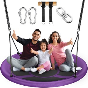 Mastgoal Sturdy & Comfortable 43 Inch Saucer Tree Swing Flying Indoor Outdoor Play Set Swing for Kids - 1 of 4