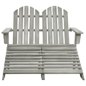 vidaXL Garden Chair Fir Wood 2-seater Ergonomic Adirondack Chair - Gray - 1 of 4
