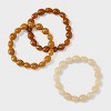Beaded Stretch Bracelet Set 3pc - A New Day™ Brown/Ivory - 3 of 4