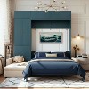 Polibi Queen Murphy Wall Bed with Storage Cabinets & L-Shaped Sofa - 3 of 4