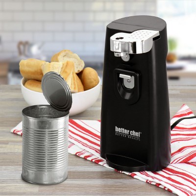 Better Chef Black 3-in-1 Electric Can Opener with Knife Sharpener