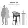 PURPLE LEAF Outdoor Rattan Bar Stools Set of 2 Modern Boho Aluminum Patio Bar Height Chair with Cushion for Garden Outdoor and Indoor - 3 of 4