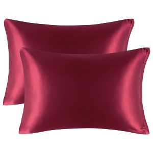 PiccoCasa Luxury Smooth Satin Hidden Zipper Closure Pillowcases 2 Pcs - 1 of 4