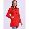 Allegra K Women's Winter Outerwear Peter Pan Collar Mid-thigh A-line Single Breasted Coat - 3 of 4