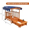 Costzon Kids Sandbox with Wooden Playhouse, Detachable Panels, Spacious Outdoor Sandpit for Boys & Girls to Play Under the Sun (Backyard) - 4 of 4