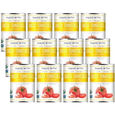 Made With Organic Diced Tomatoes No Salt - Case of 12/14.5 oz