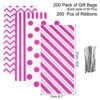Unique Bargains 4 Patterns Cookie Candy Popcorn Treat Bags with Ribbon 200 Pcs - 2 of 4