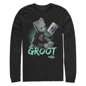 Men's Marvel Groot Awesome Mix Neon Long Sleeve Shirt - 1 of 4