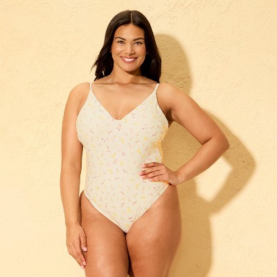 Shade & Shore Women's Ditsy Floral Plunge Extra High Leg Cheeky Coverage One Piece Swimsuit - Shade & Shore™ Multi M — фото 4