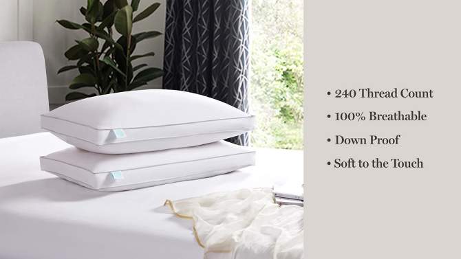 Standard 2pk Feather &#38; Down Bed Pillow White - Martha Stewart, 2 of 6, play video