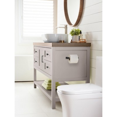 Matte Black Modern Single Post Toilet Paper Holder