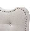Twin Emma Modern And Contemporary Fabric Headboard Beige - Baxton Studio: Curvaceous, Button-Tufted, Solid Wood Posts - 3 of 4