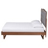 Baxton Studio King Padilla Fabric and Wood Platform Bed Gray/Walnut Brown: Elegant Upholstered Headboard, No Box Spring Needed - image 3 of 4