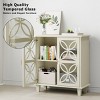 31.5'' Sideboard Buffet Cabinet with Petal Glass Doors,Modern Farmhouse Accent Cabinets for Kitchen,Dining Room,Entryway-Baofuwish - 3 of 4