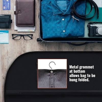 Set of 5 Black Non-Woven Zippered Garment Bags