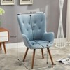 NicBex Silky Velvet Accent Chair,Upholstered Living Room Chairs with High Tufted Button Backrest,Cozy Armchair,Accent Chairs for Living Room - image 3 of 4