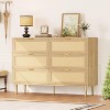 Jojoka Rattan 6 Drawer Dresser, Wide Modern Chest of Drawers with Gold Handles & Legs, Wooden Storage Organizer for Bedroom, Living Room - 2 of 4