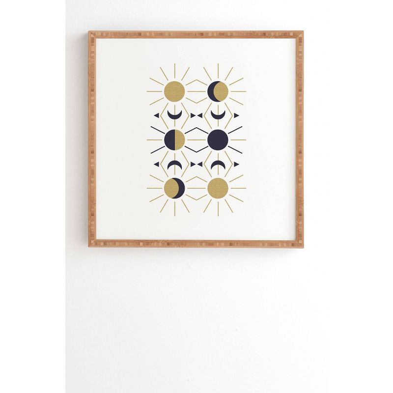 Emanuela Carratoni Moon and Sun on White Framed Wall Art Yellow - Deny Designs, 1 of 6
