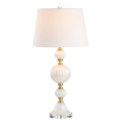 30.25" Glass/Crystal Maddie Table Lamp (Includes LED Light Bulb) White - JONATHAN Y