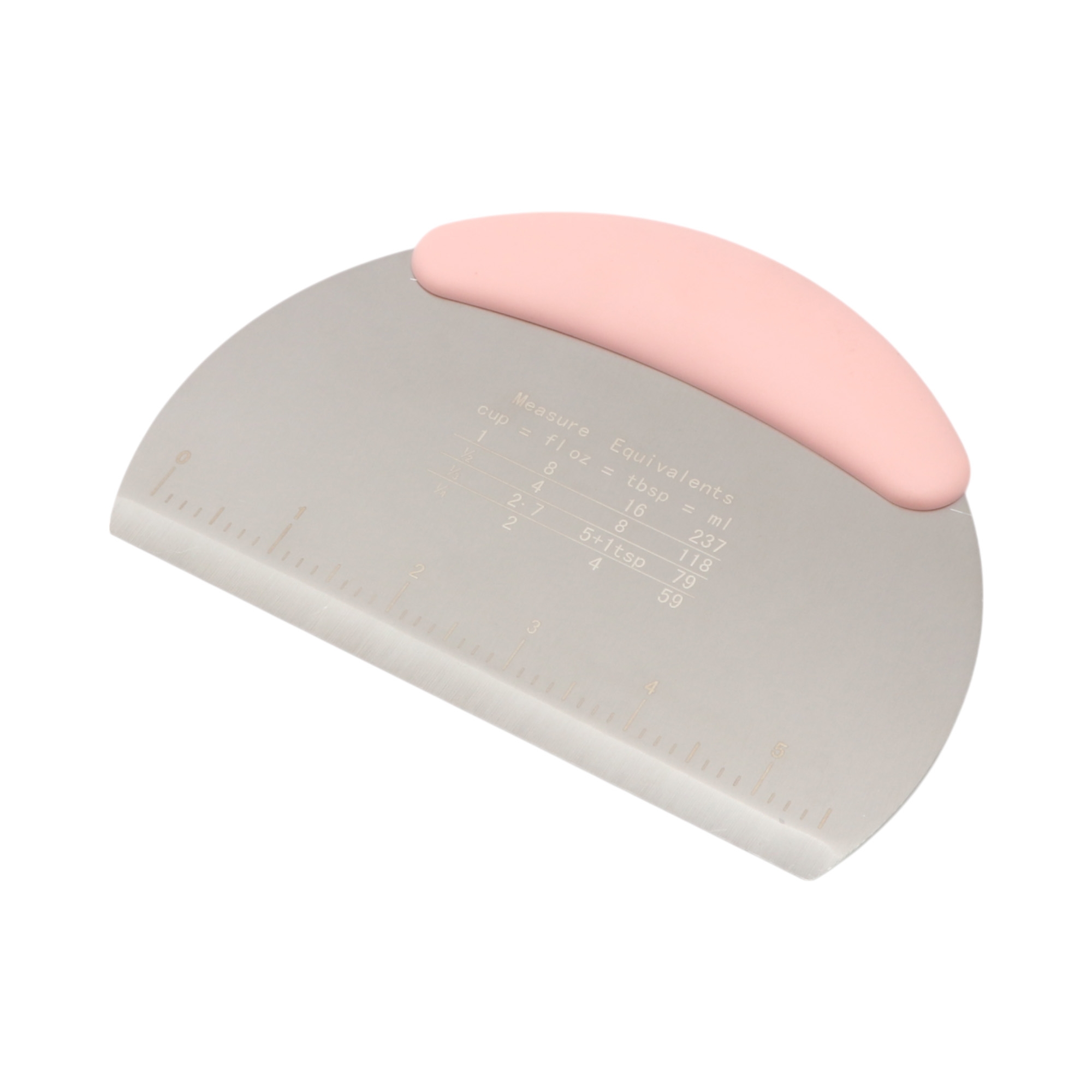 Unique Bargains Kitchen Graduated Flour Cutter/Scraper Dishwasher Safe Silicone TPE 1 Pc Pink