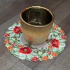 Jiallo Peace Poppy Embroidered Cutwork Round Placemat, 11-Inch diameter Table Linen Decor, Water Resistance, Machine Wash safe - 4 of 4
