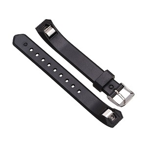 Zodaca TPU Watch Band Compatible with Fitbit Alta and Alta HR, Fitness Tracker Replacement Band - Metal Buckle Clasp, Black - 1 of 4