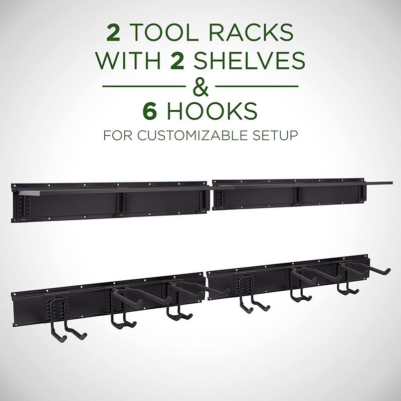 RaxGo Wall-Mounted Tool Racks with Storage Shelves and Hooks, 2 of 8