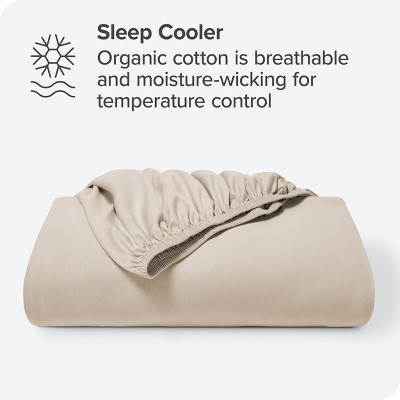 Queen Sand Organic Cotton Jersey Knit Fitted Sheet
