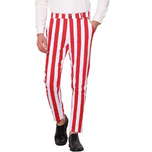 INSPIRE CHIC Men's Casual Striped Slim Fit Color Block Business Pants - 1 of 4