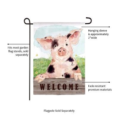 Charming Spotted Pig Suede Garden Flag 12.5" x 18"