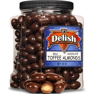 Milk Chocolate Toffee Coated Almonds by It's Delish, 48 Oz Jumbo Container - 1 of 4