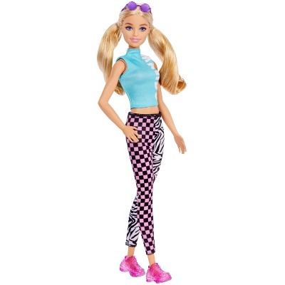 Barbie Fashionistas Doll #158, Long Blonde Pigtails Wearing Teal Sport Top & Leggings