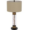 Cal Lighting BO-3132TB 150W 3 Way Bartow Glass/Metal Table Lamp with Burlap Design and Drum Burlap Shade - 2 of 4