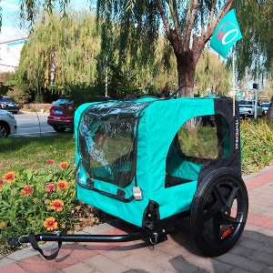 Akoasm Quick Detachable Folding Frame With Anti slip bottom plate & Hidden Towing Rope For Small And Medium Pets trailer - Light Blue - 1 of 4