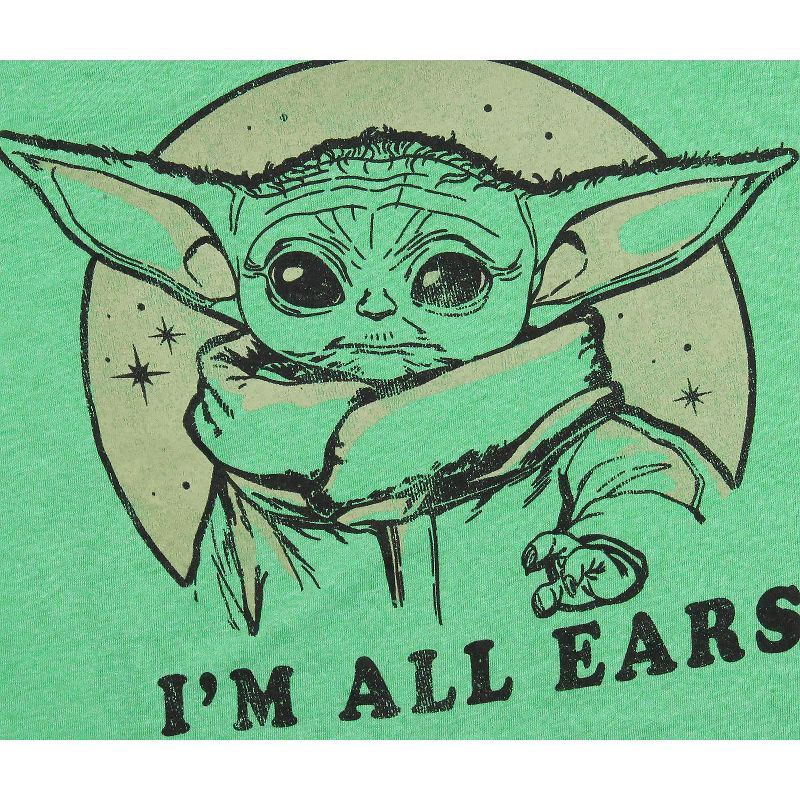Star Wars The Mandalorian Grogu Baby Yoda I'm All Ears Adult T-Shirt Tee, 3 of 4