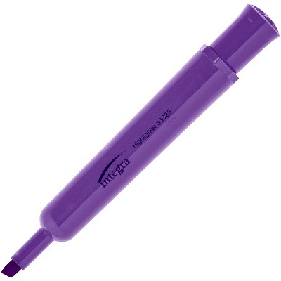 Integra Desk Highlighter Chisel Tip 12/PK Fluorescent Purple 33325