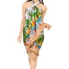 HAPPY BAY Women's Beachwear Summer Beach Wrap Bikini Wraps Sarong Coverups Skirt Cover Up Swimwear Coverups for Women One Size Gray,flamingo - 3 of 4