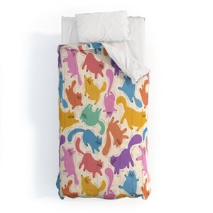 Deny Designs 2pc Twin/Twin XL Showmemars Rainbow Cats Kids' Comforter and Sham Set - 1 of 4